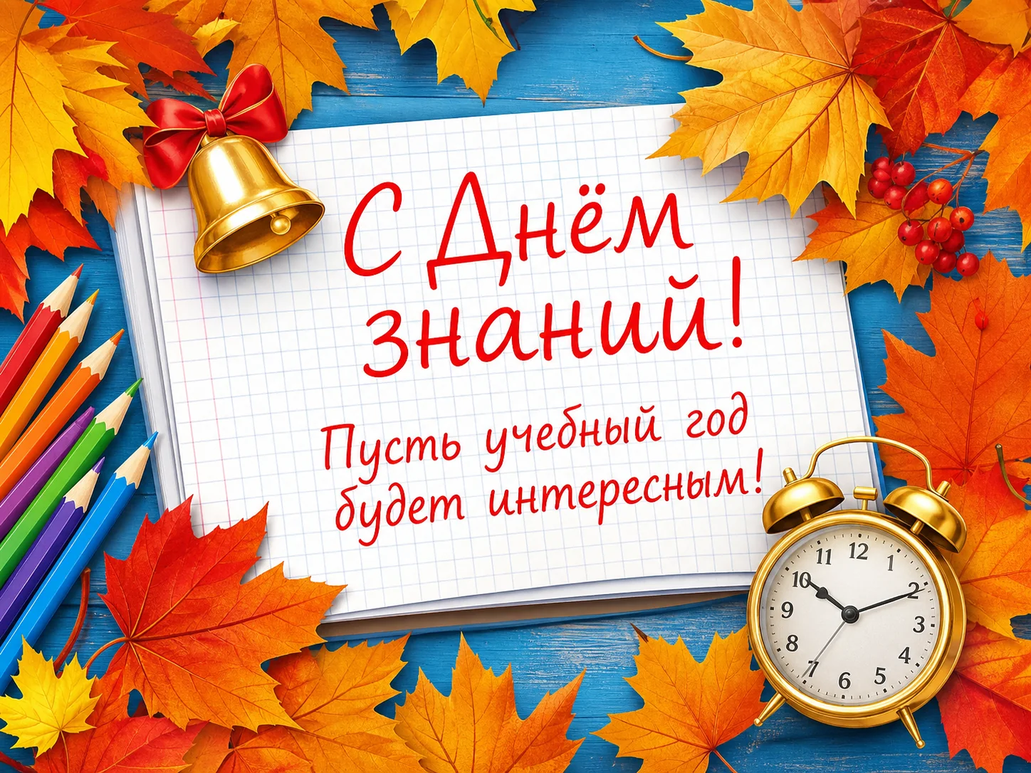 Открытка с пожеланием интересного учебного года