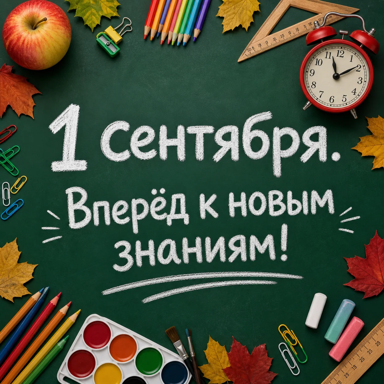 Открытка Вперёд к новым знаниям