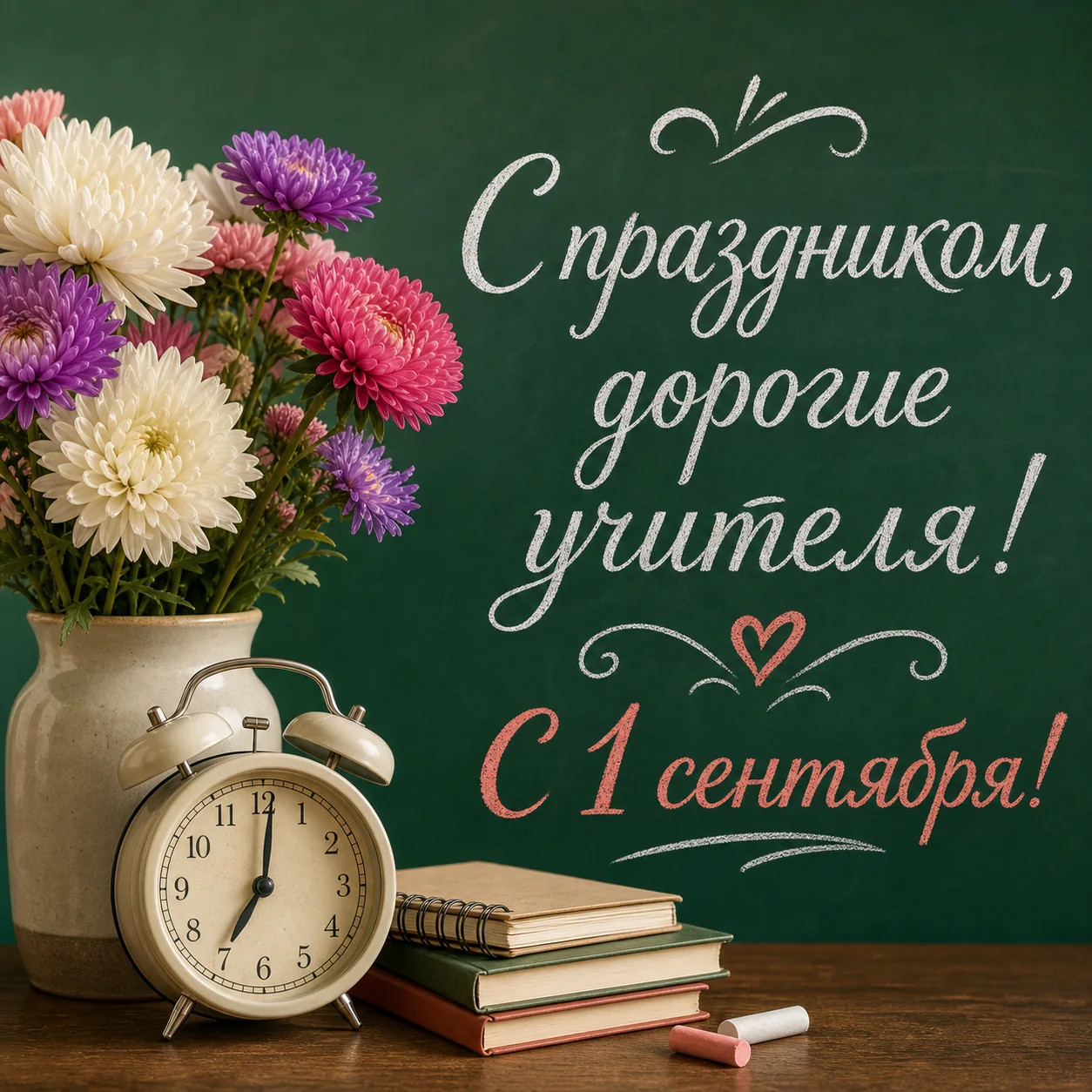 Открытка дорогим учителям с 1 сентября
