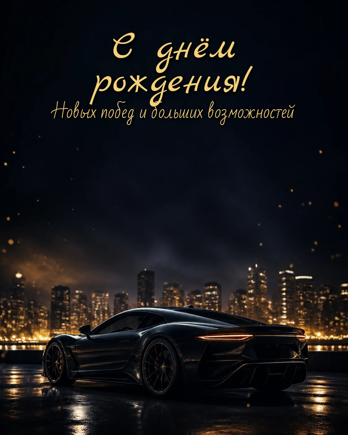 Стильная открытка мужчине с автомобилем